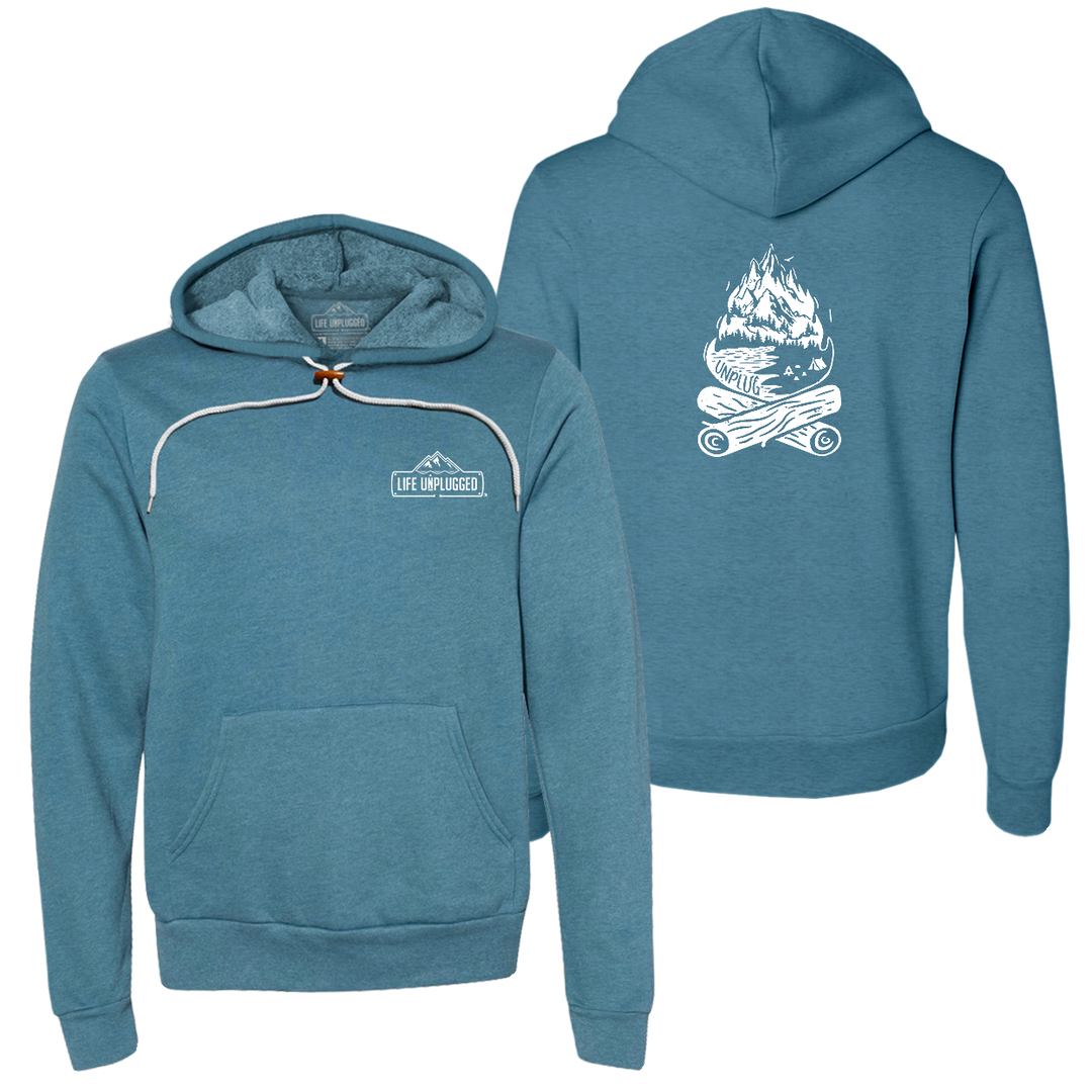 Campfire Mountain scene Super Soft Hoodie