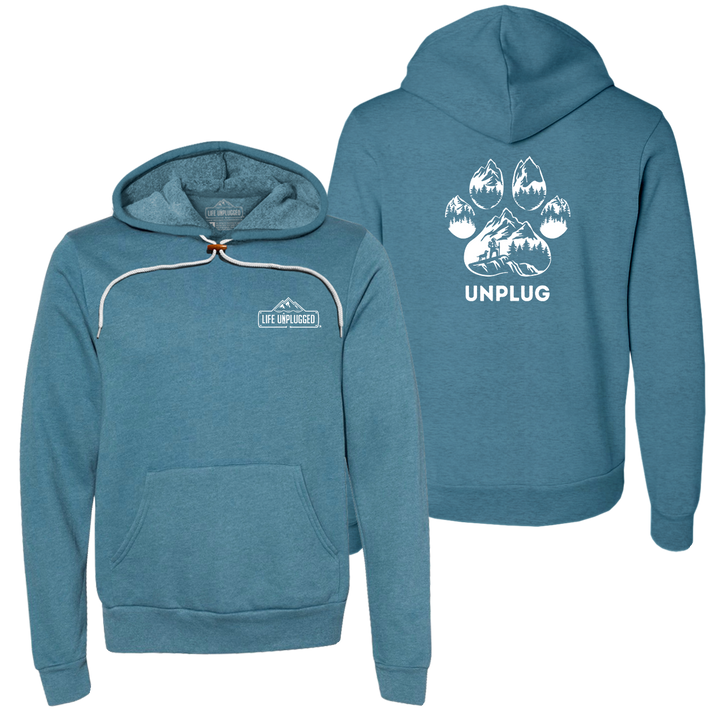 Paw Print Mountain Scene Super Soft Hoodie