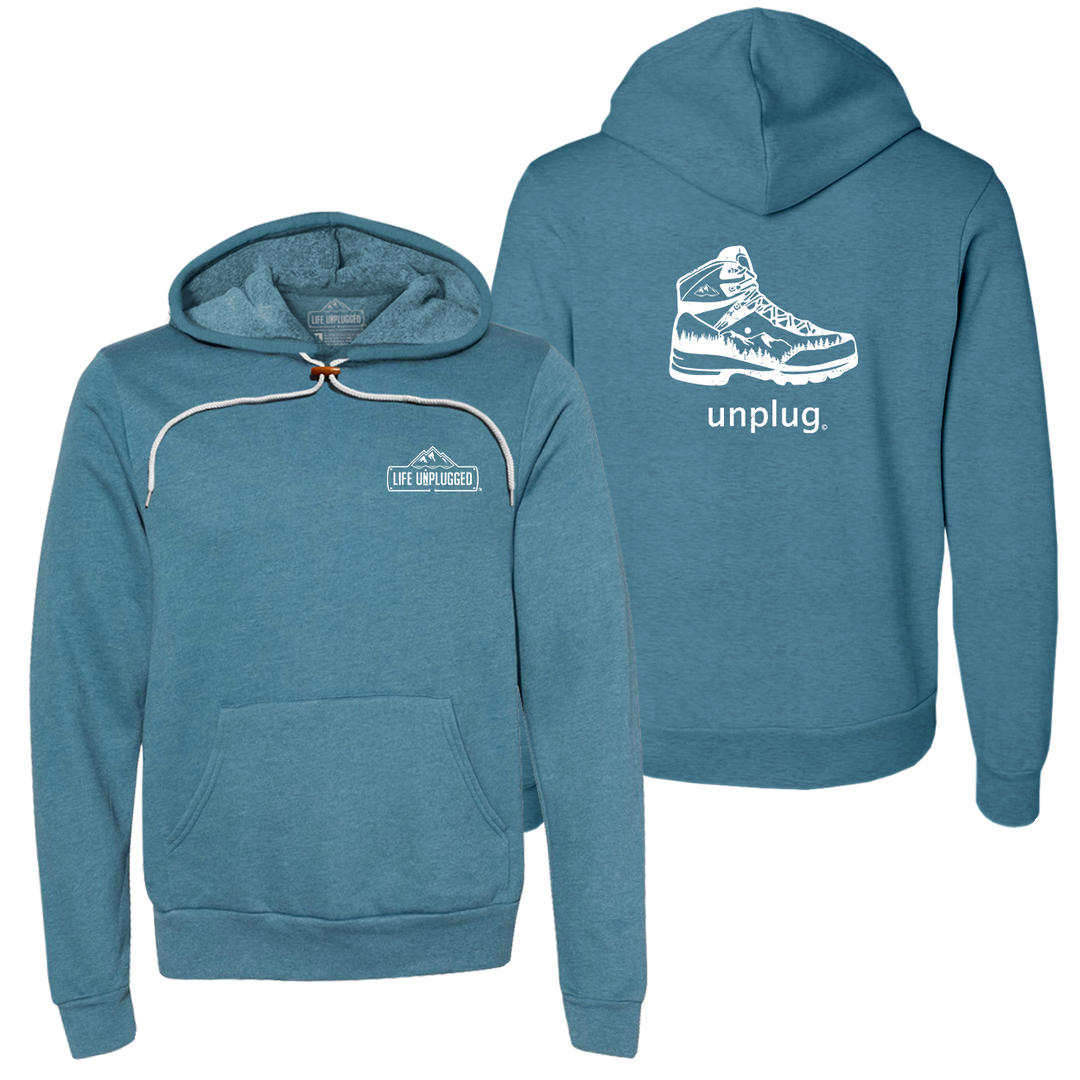 Hiking Boot Mountain Scene Super Soft Hoodie