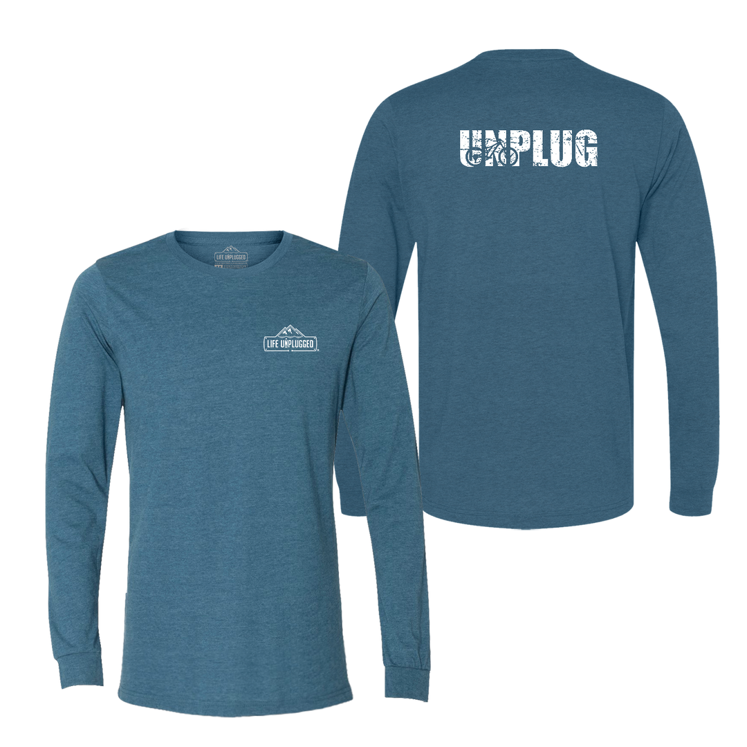 Unplug Mountain Bike Silhouette Long Sleeve T-Shirt