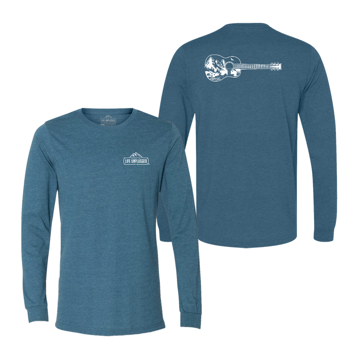 Guitar Mountain Scene Long Sleeve T-Shirt