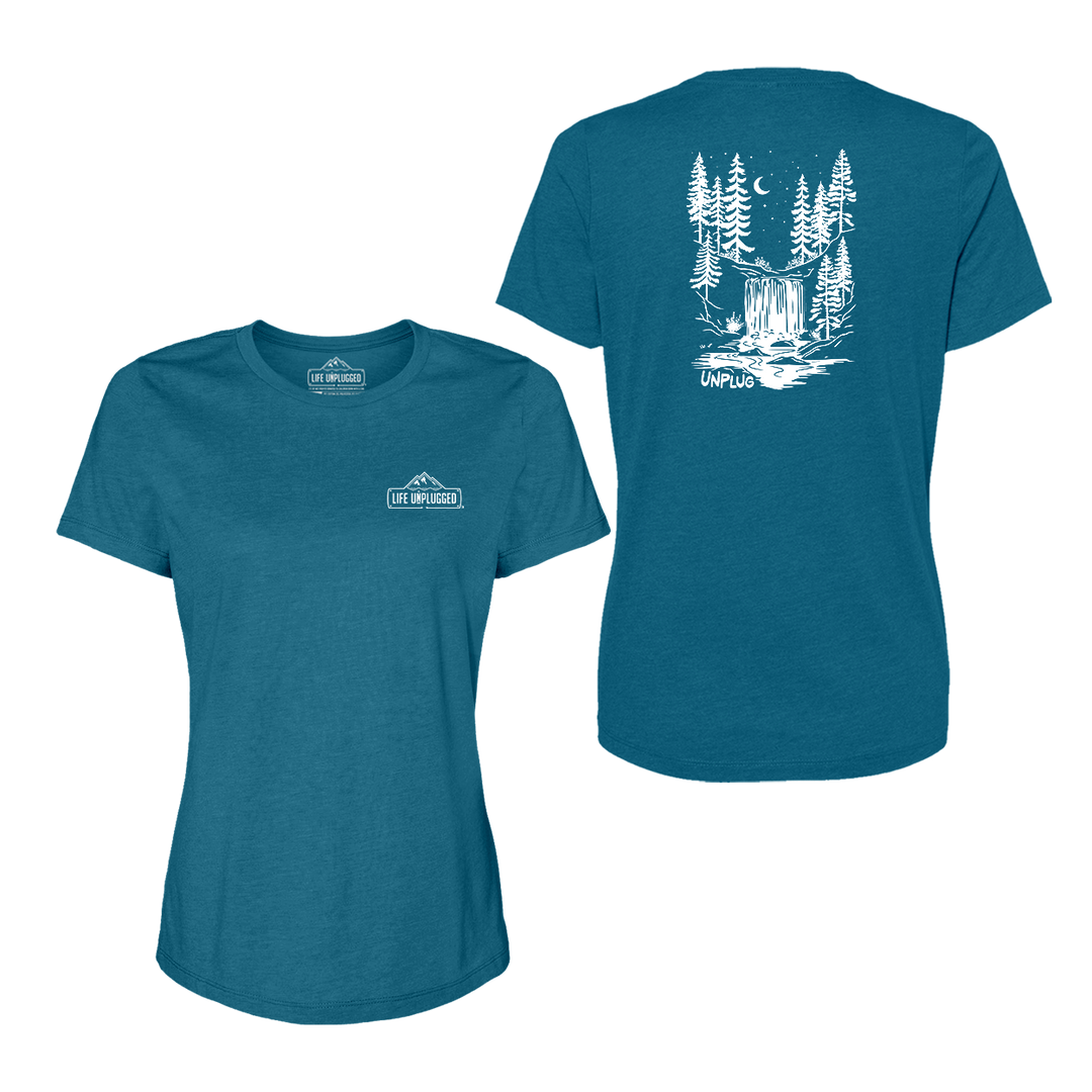 WATERFALL UNDER THE STARS Women's T-Shirt