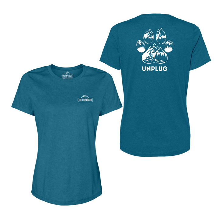 Paw Print Mountain Scene Women's T-Shirt