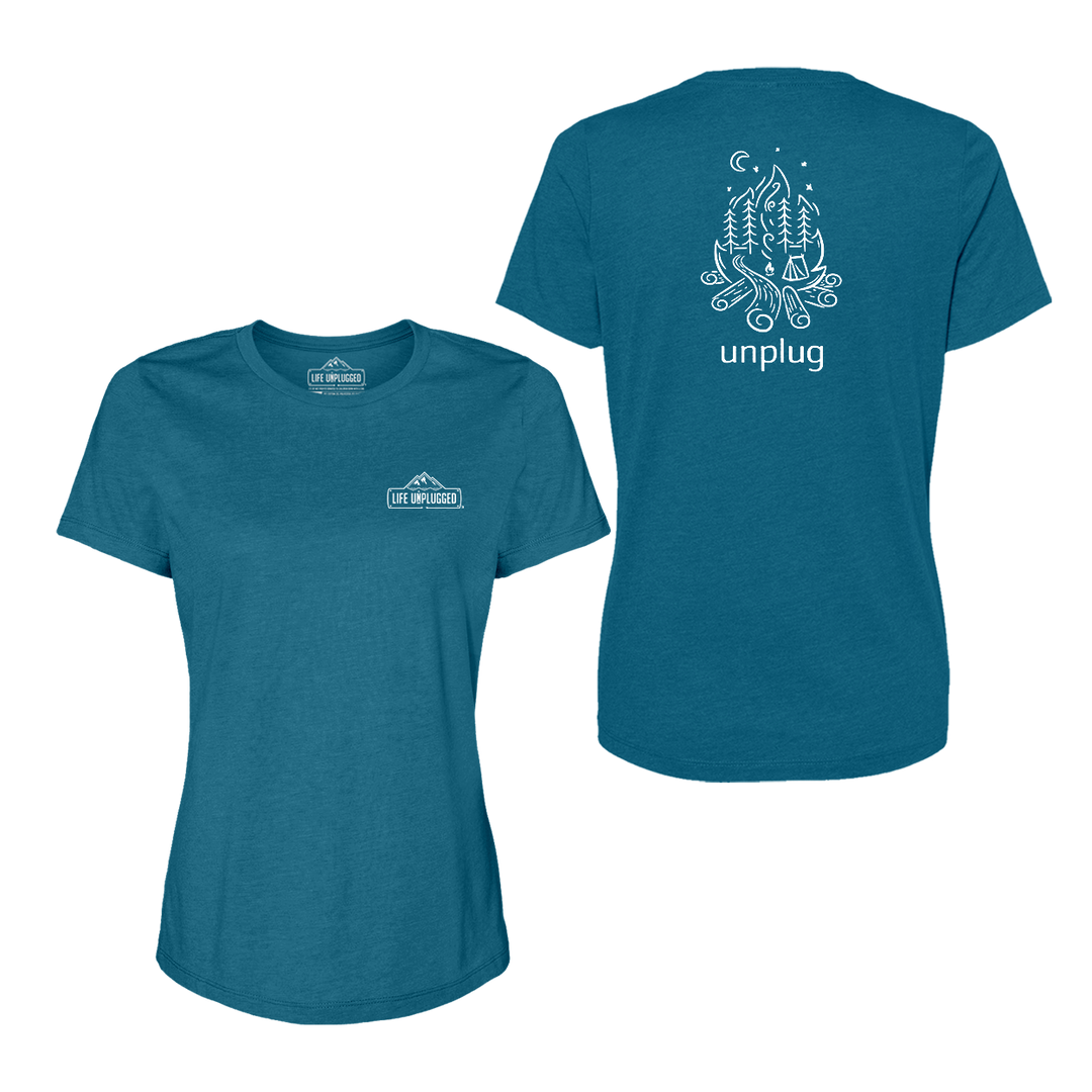 Campfire Camping Scene Women's T-Shirt