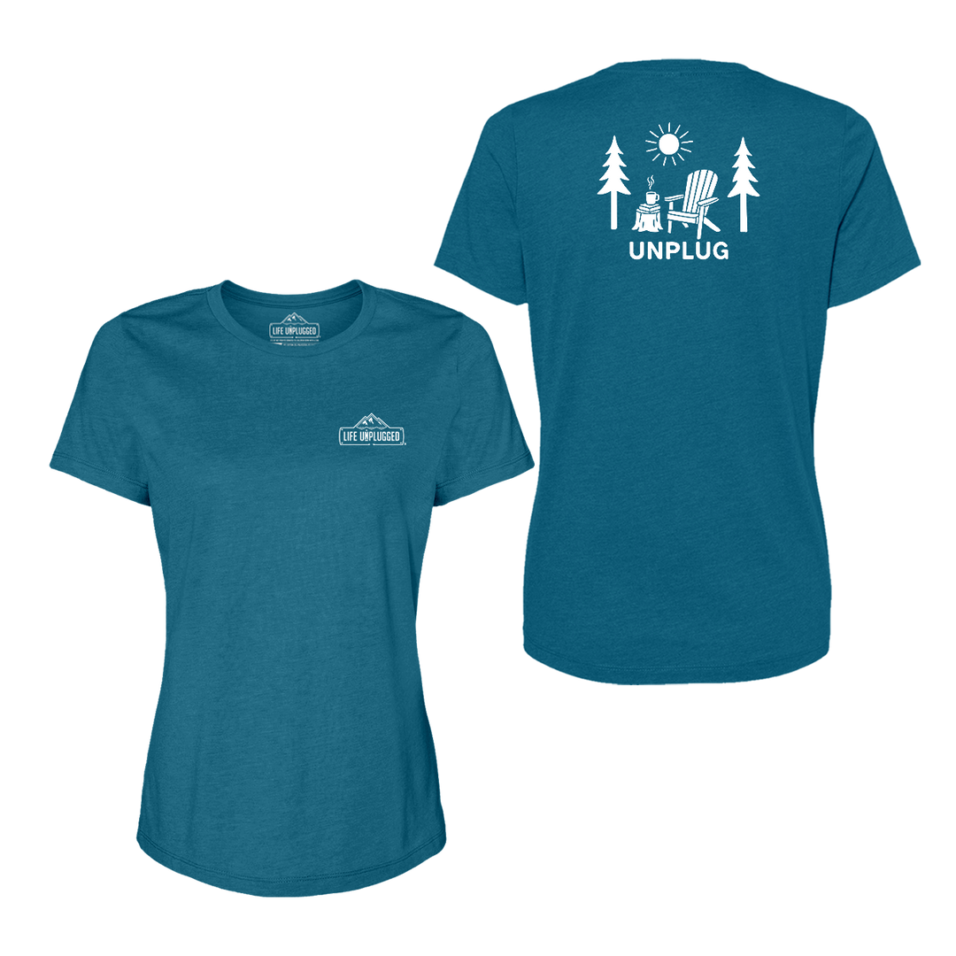READING IN THE WOODS Women's T-Shirt
