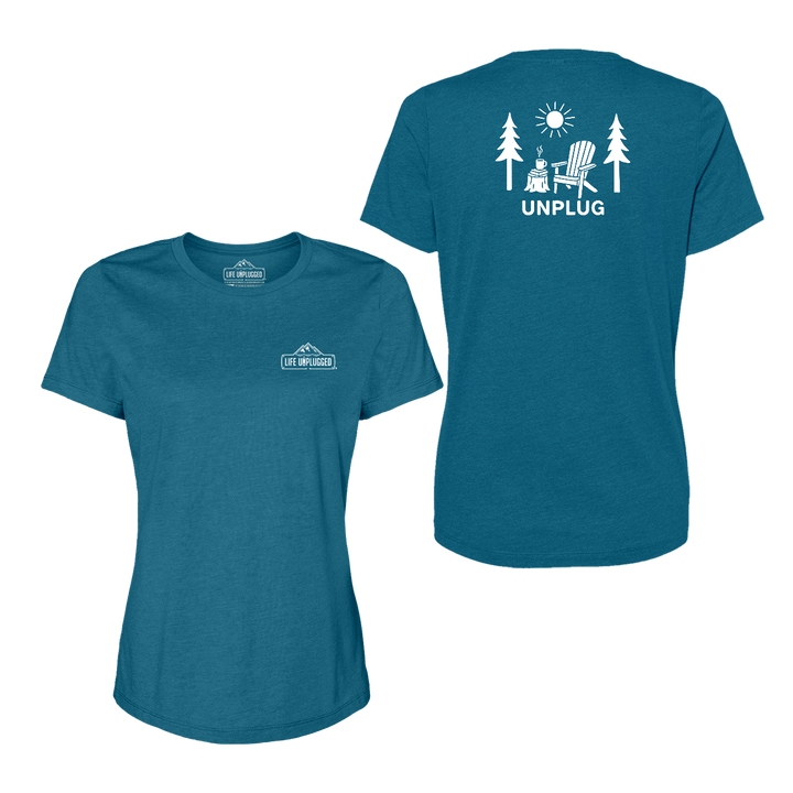 READING IN THE WOODS Women's T-Shirt