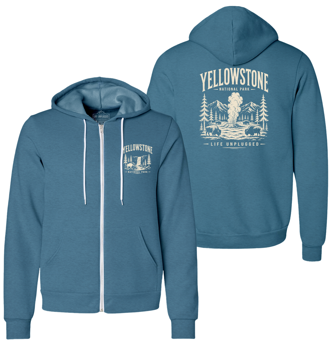 YELLOWSTONE NATIONAL PARK Supersoft Midweight Zip Up Hoodie