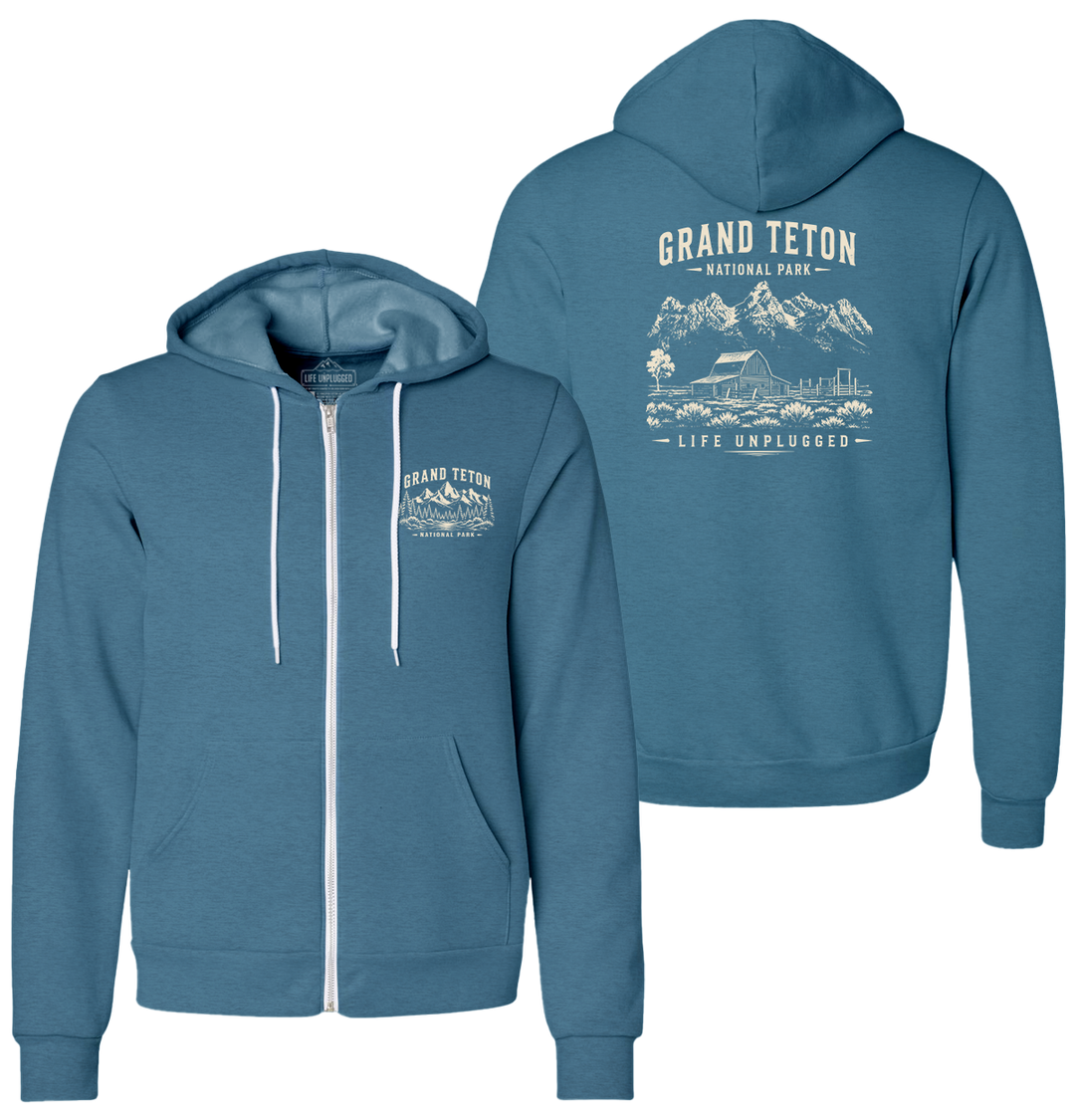 GRAND TETON NATIONAL PARK Supersoft Midweight Zip Up Hoodie