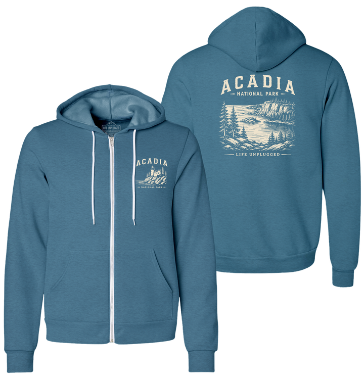 ACADIA NATIONAL PARK Supersoft Midweight Zip Up Hoodie