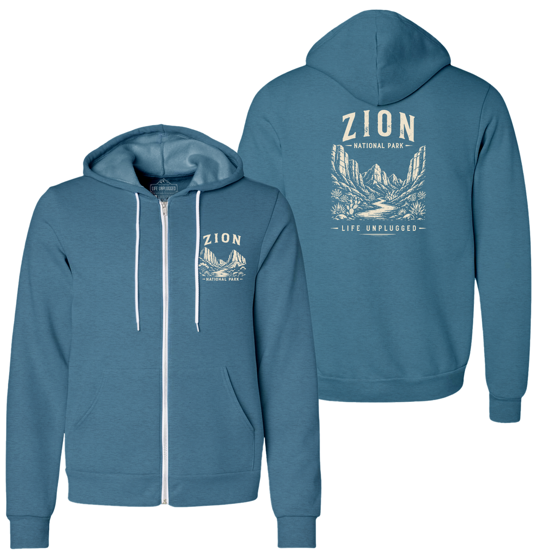 ZION NATIONAL PARK Supersoft Midweight Zip Up Hoodie