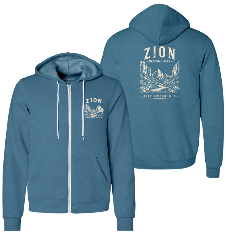 ZION NATIONAL PARK Supersoft Midweight Zip Up Hoodie