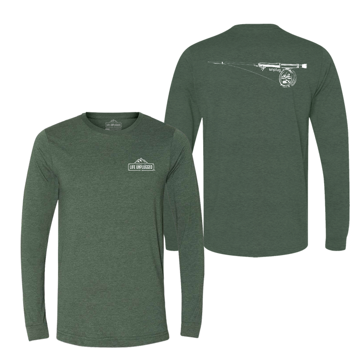 Fly Fishing Mountain Scene Long Sleeve T-Shirt