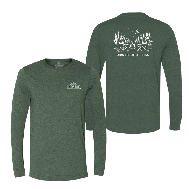 Enjoy The Little Things Campfire scene Long Sleeve T-Shirt