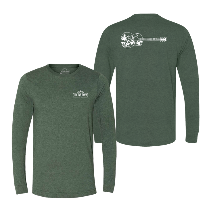Guitar Mountain Scene Long Sleeve T-Shirt