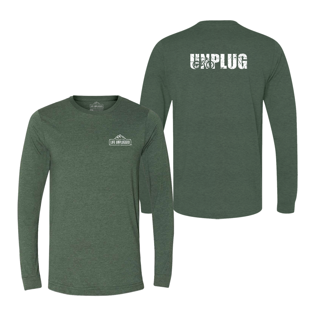 Unplug Mountain Bike Silhouette Long Sleeve T-Shirt