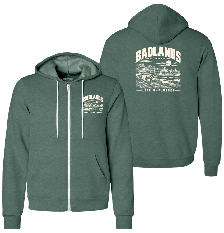 BADLANDS NATIONAL PARK Supersoft Midweight Zip Up Hoodie