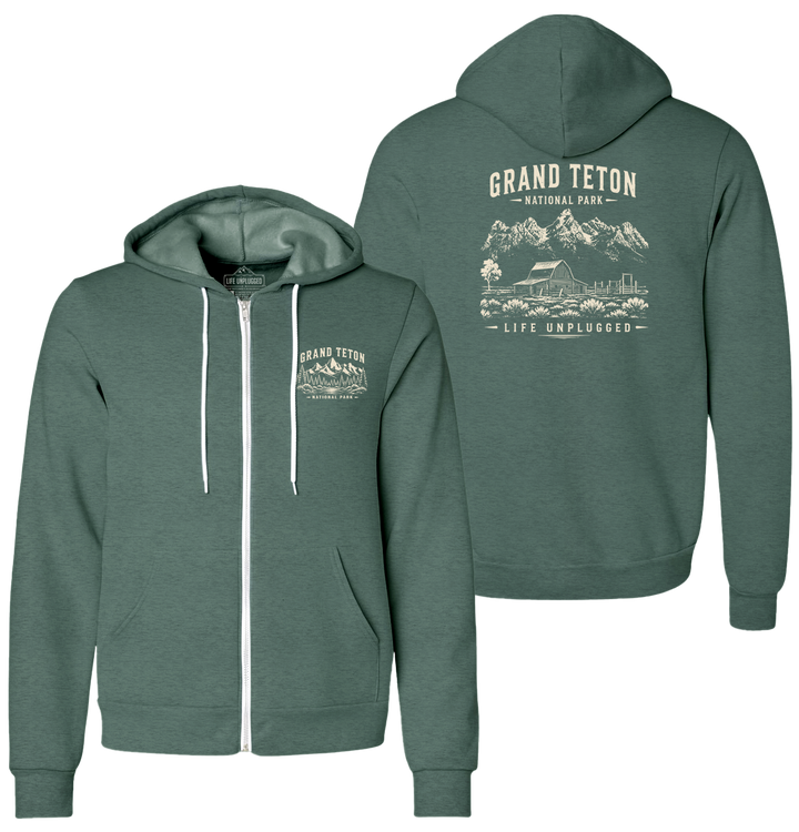 GRAND TETON NATIONAL PARK Supersoft Midweight Zip Up Hoodie