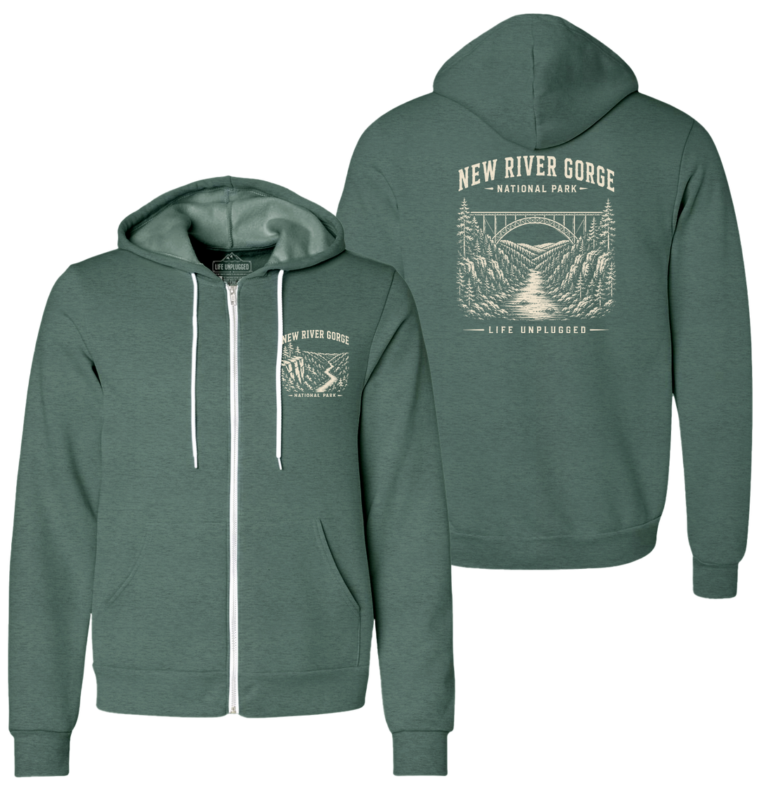 NEW RIVER GORGE NATIONAL PARK Supersoft Midweight Zip Up Hoodie