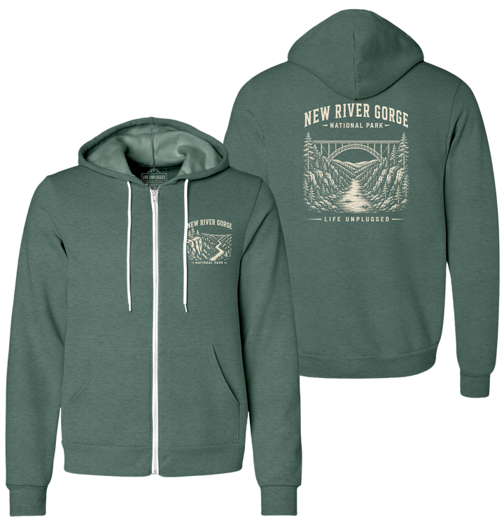 NEW RIVER GORGE NATIONAL PARK Supersoft Midweight Zip Up Hoodie