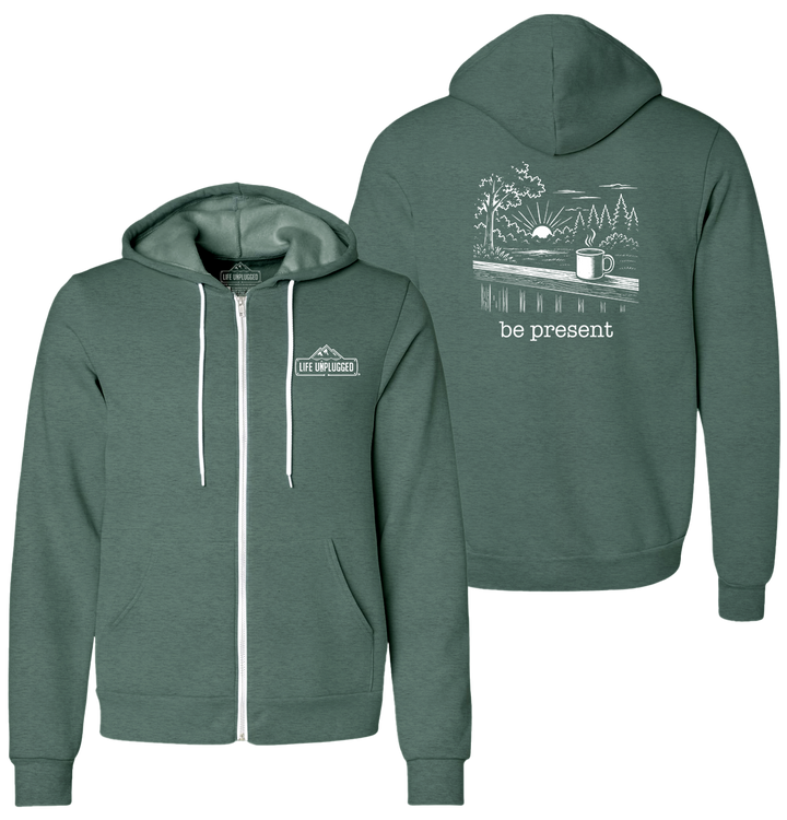 BACK PORCH COFFEE Supersoft Midweight Zip Up Hoodie
