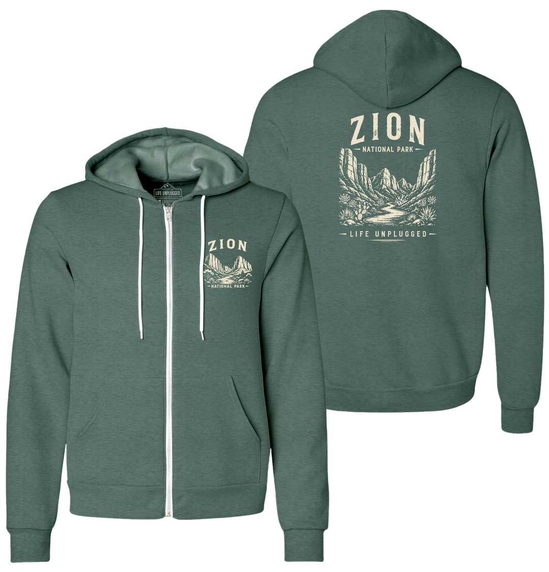 ZION NATIONAL PARK Supersoft Midweight Zip Up Hoodie