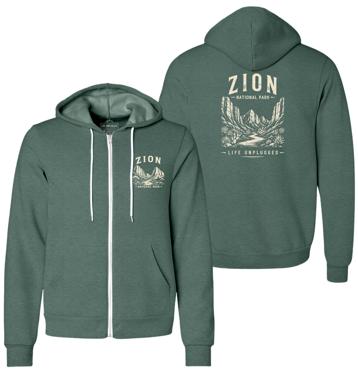 ZION NATIONAL PARK Supersoft Midweight Zip Up Hoodie