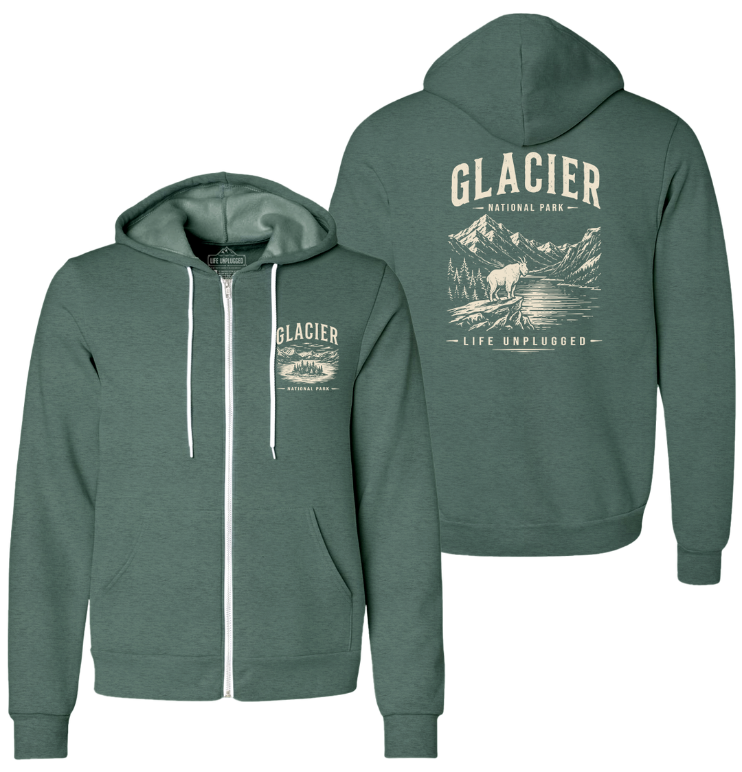 GLACIER NATIONAL PARK Supersoft Midweight Zip Up Hoodie