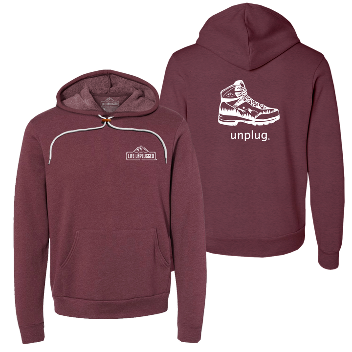 Hiking Boot Mountain Scene Super Soft Hoodie