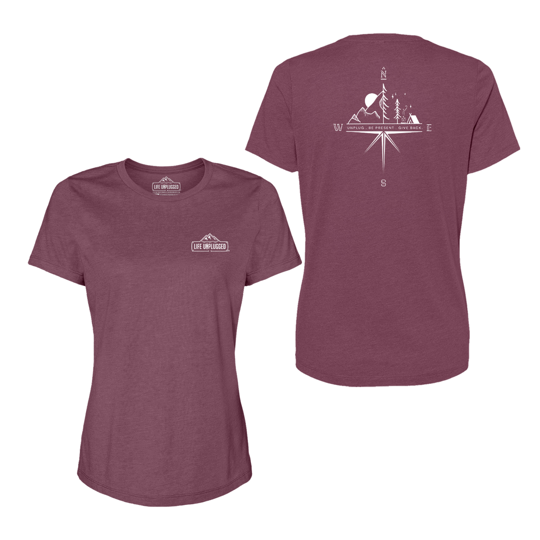 Compass Mountain Scene Women's T-Shirt