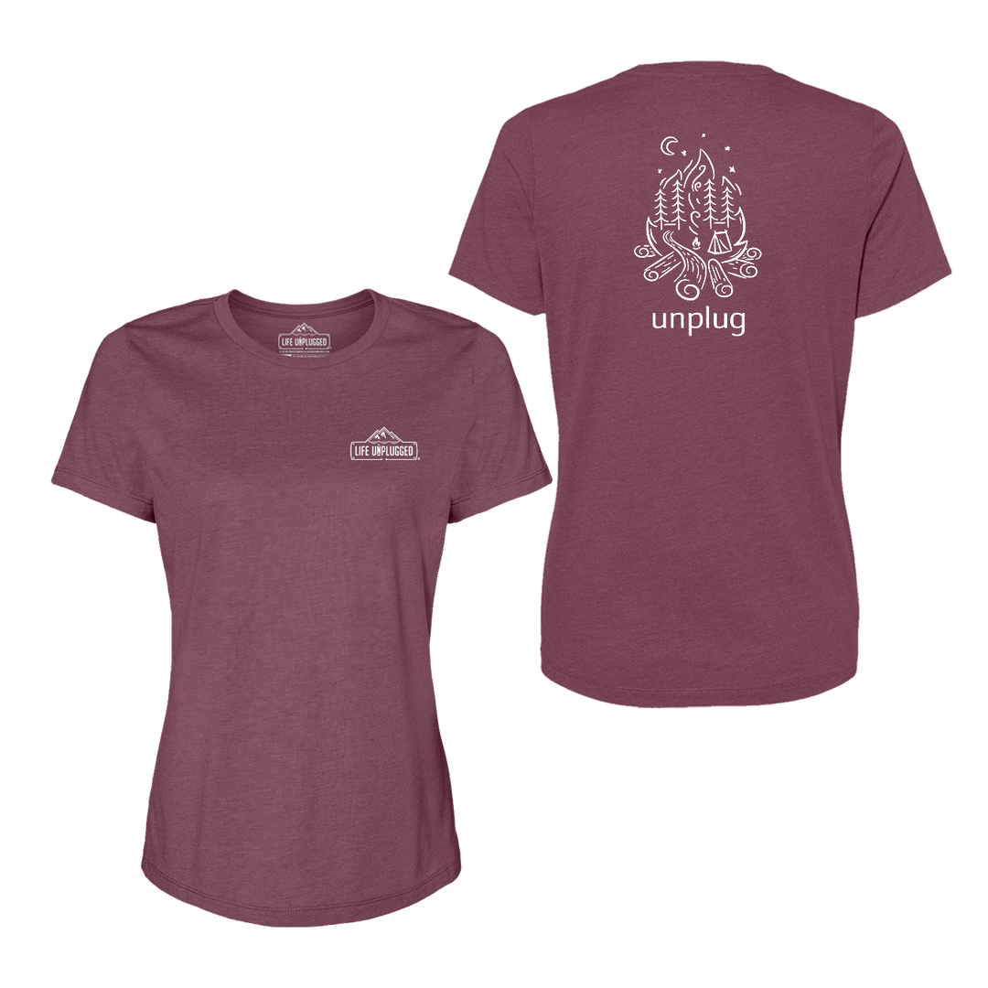 Campfire Camping Scene Women's T-Shirt