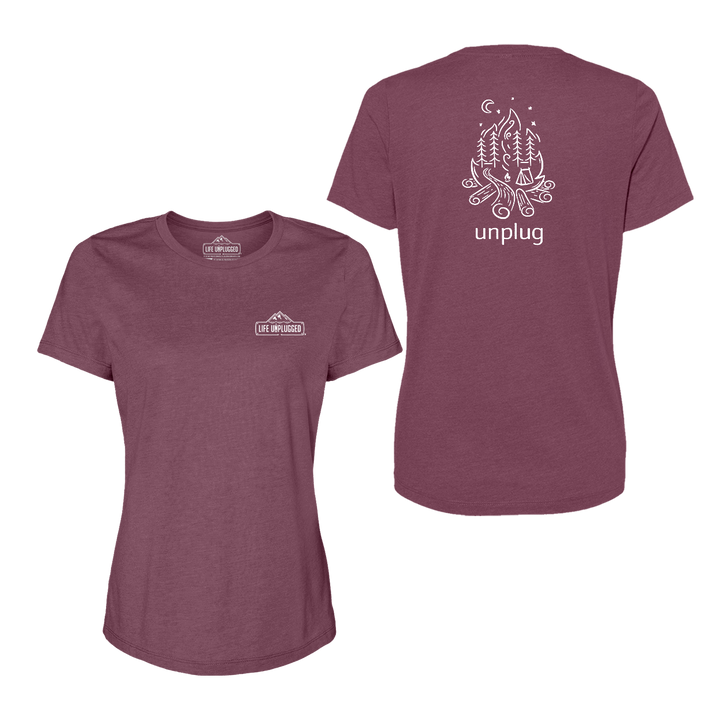 Campfire Camping Scene Women's T-Shirt