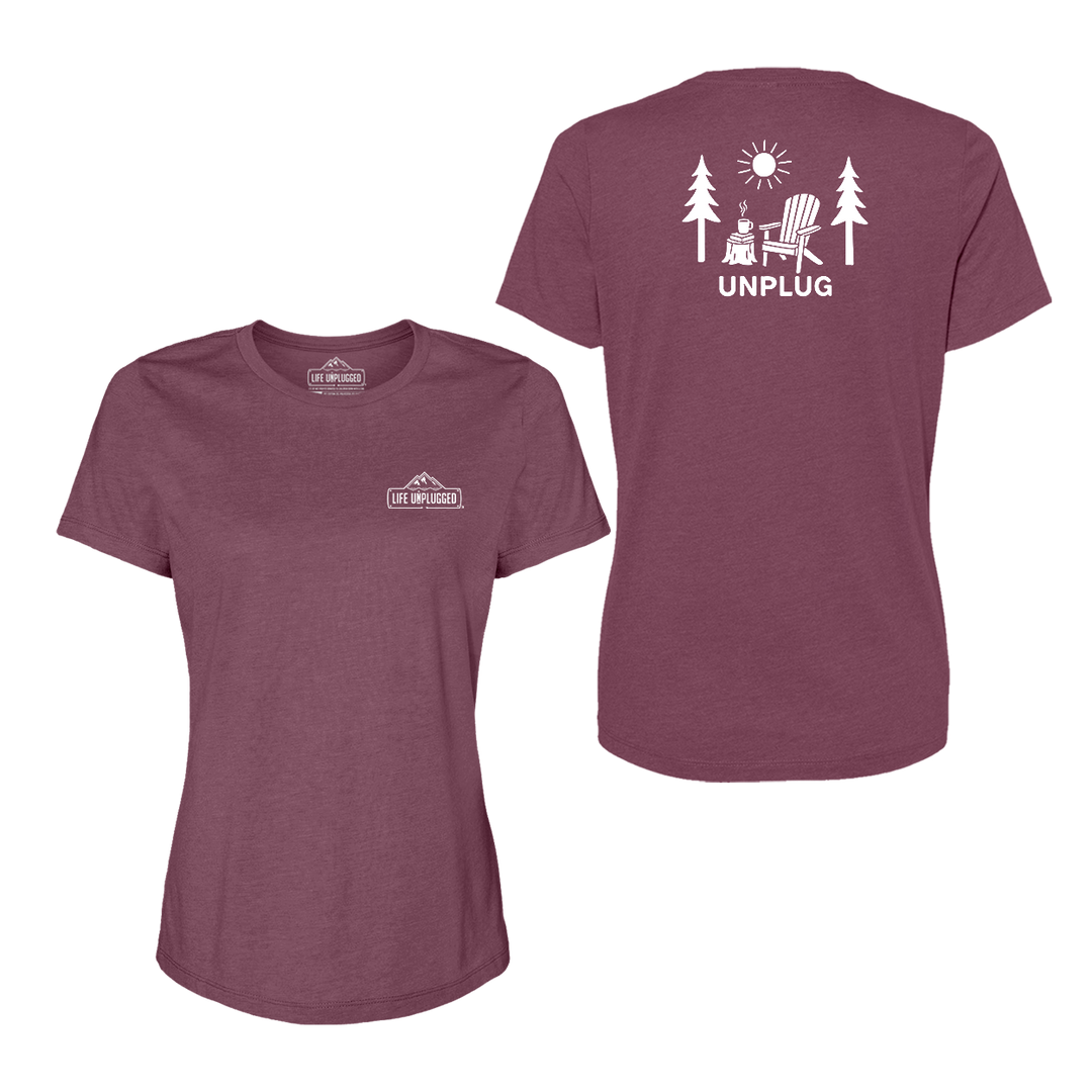 READING IN THE WOODS Women's T-Shirt