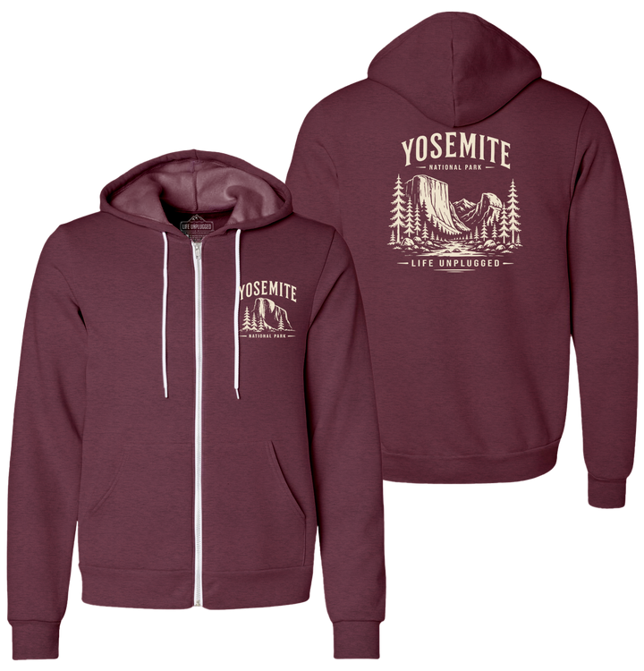 YOSEMITE NATIONAL PARK Supersoft Midweight Zip Up Hoodie
