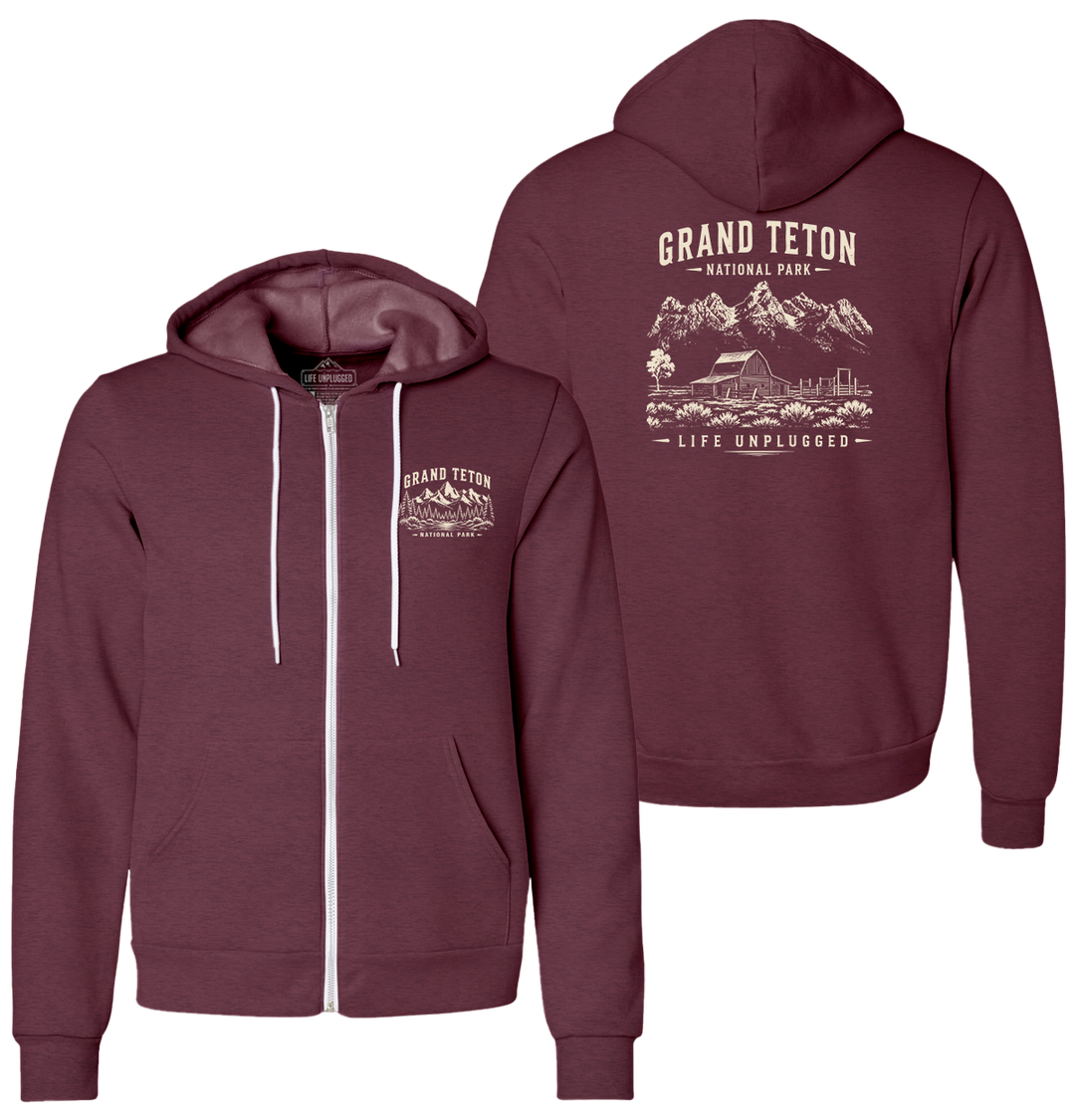 GRAND TETON NATIONAL PARK Supersoft Midweight Zip Up Hoodie