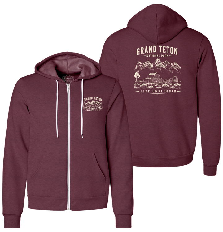 GRAND TETON NATIONAL PARK Supersoft Midweight Zip Up Hoodie