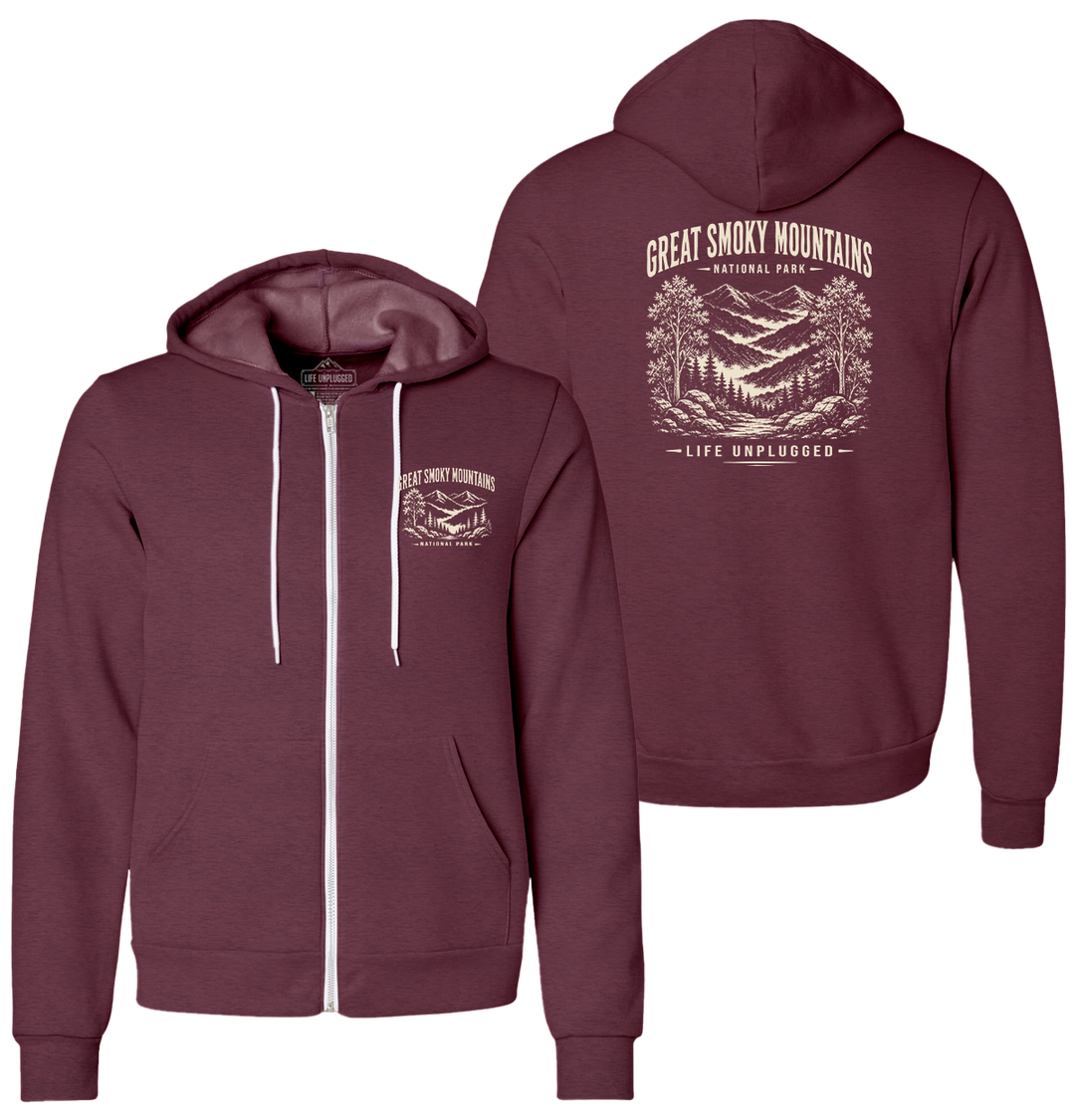 GREAT SMOKY MOUNTAINS NATIONAL PARK Supersoft Midweight Zip Up Hoodie