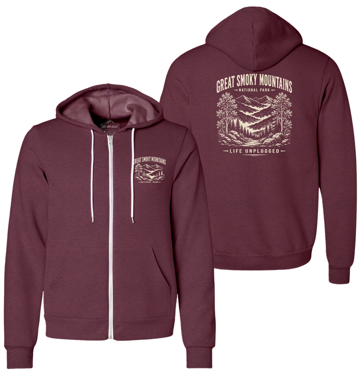 GREAT SMOKY MOUNTAINS NATIONAL PARK Supersoft Midweight Zip Up Hoodie