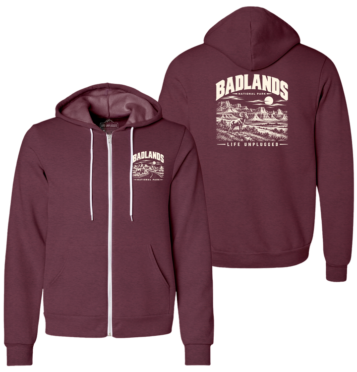 BADLANDS NATIONAL PARK Supersoft Midweight Zip Up Hoodie