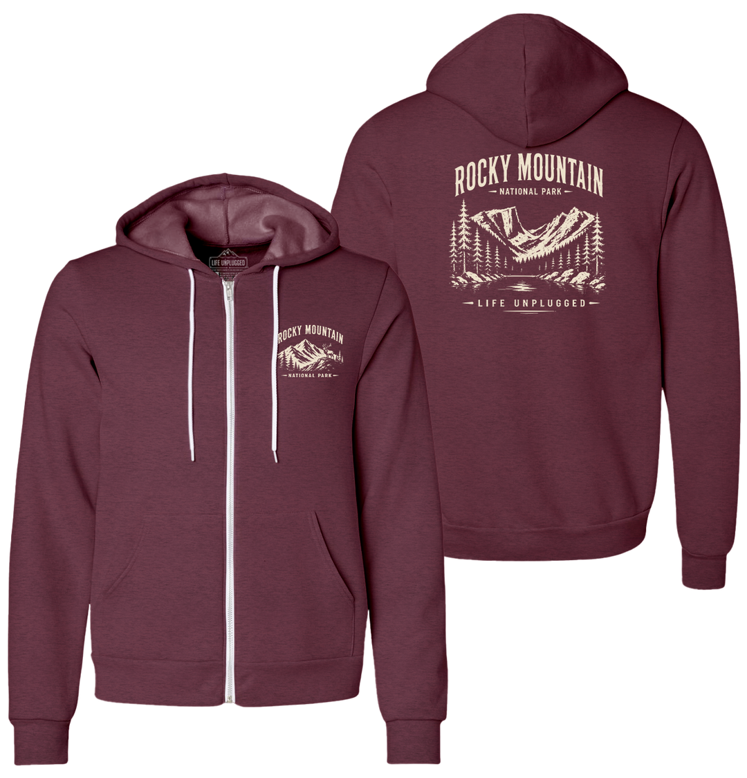 ROCKY MOUNTAIN NATIONAL PARK Supersoft Midweight Zip Up Hoodie