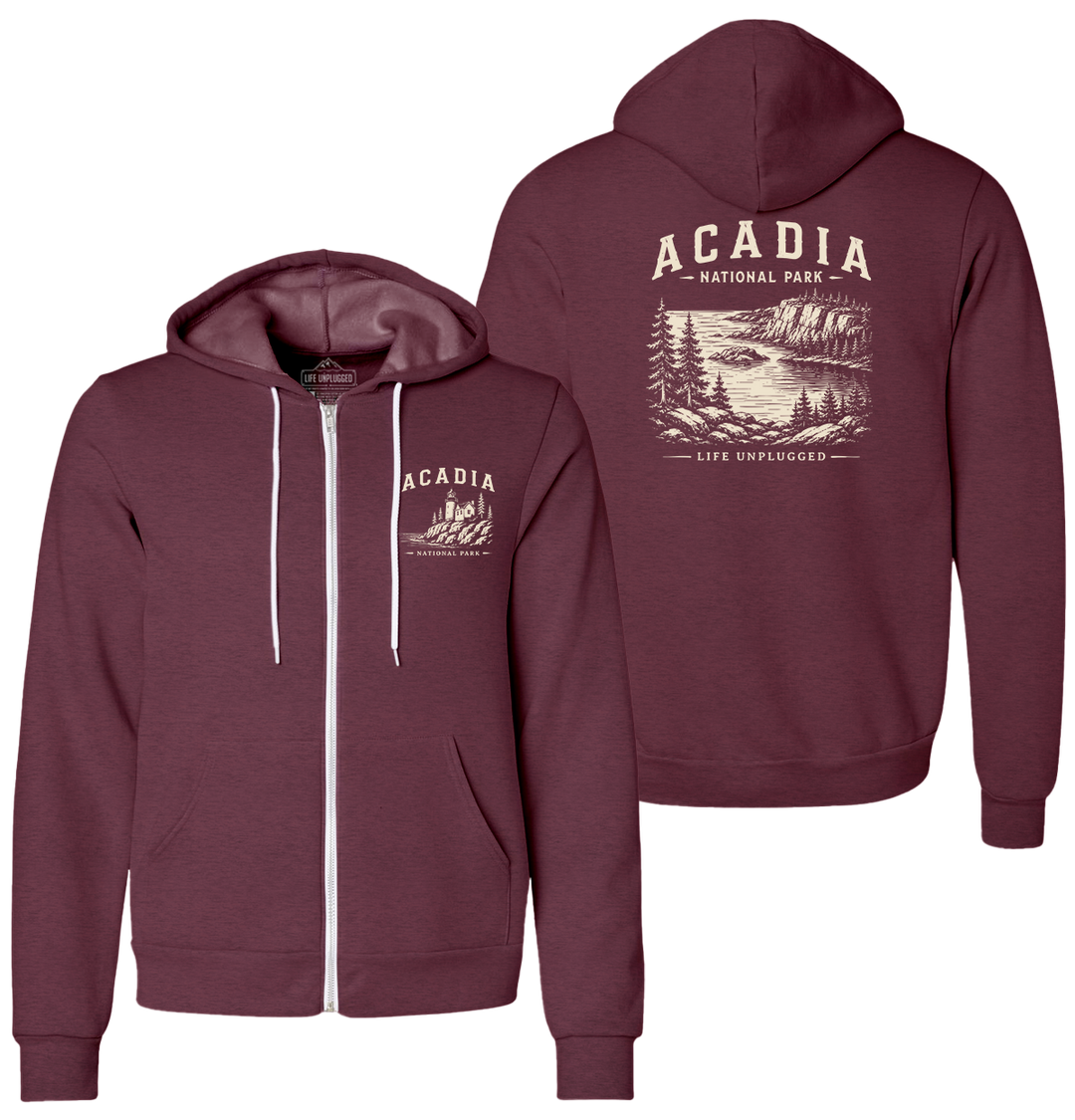 ACADIA NATIONAL PARK Supersoft Midweight Zip Up Hoodie
