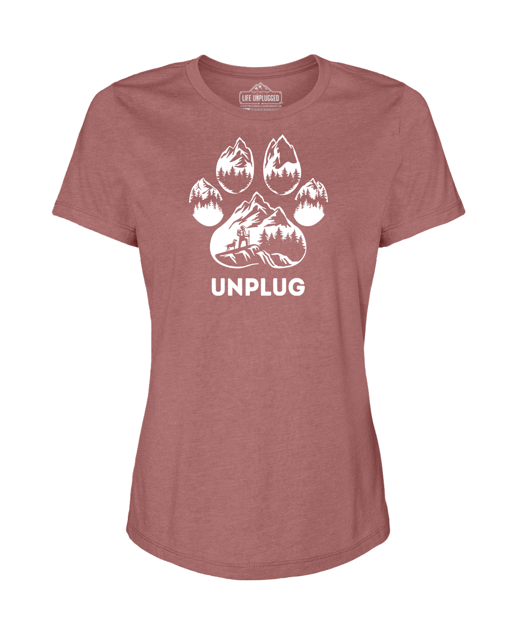 Paw Print Mountain Scene Women's T-Shirt