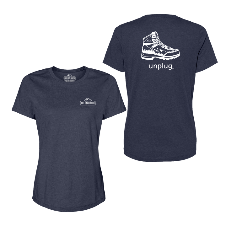 Hiking Boot Mountain Scene Women's T-Shirt