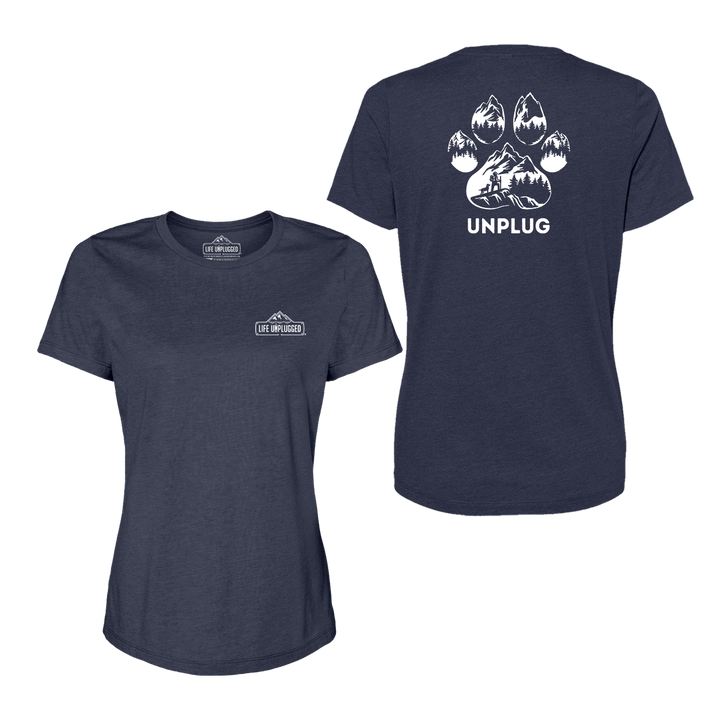 Paw Print Mountain Scene Women's T-Shirt