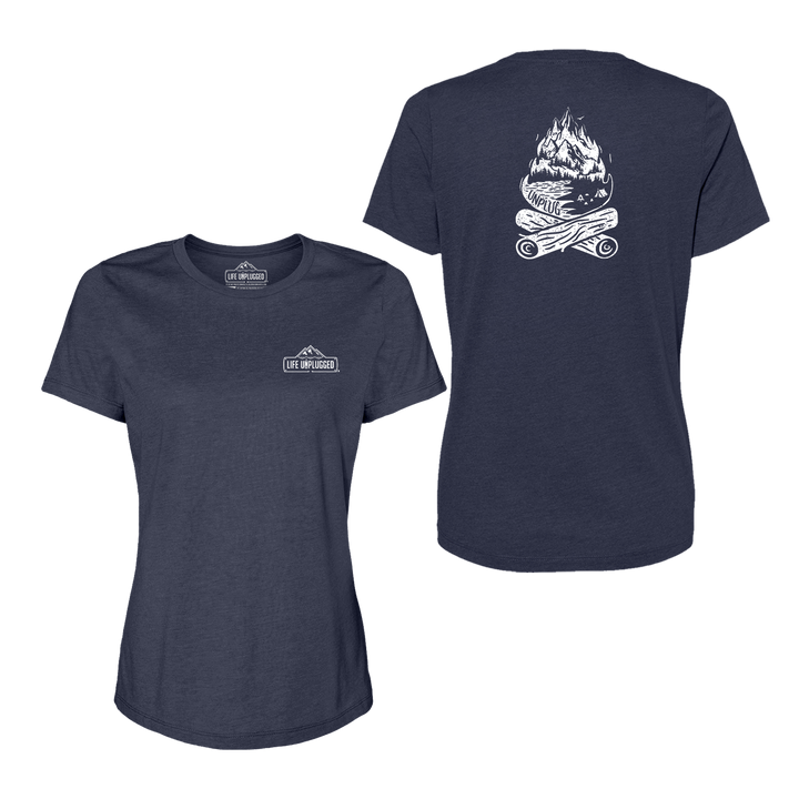 Campfire Mountain Scene Women's T-Shirt