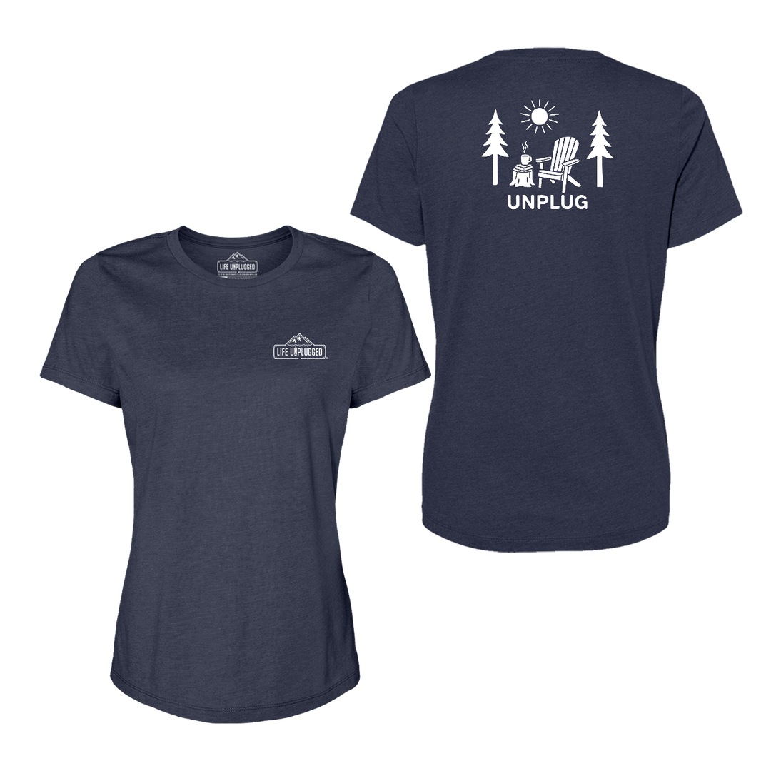 READING IN THE WOODS Women's T-Shirt