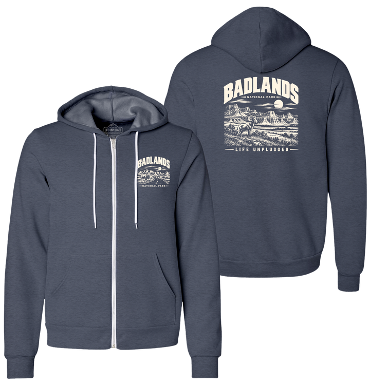 BADLANDS NATIONAL PARK Supersoft Midweight Zip Up Hoodie