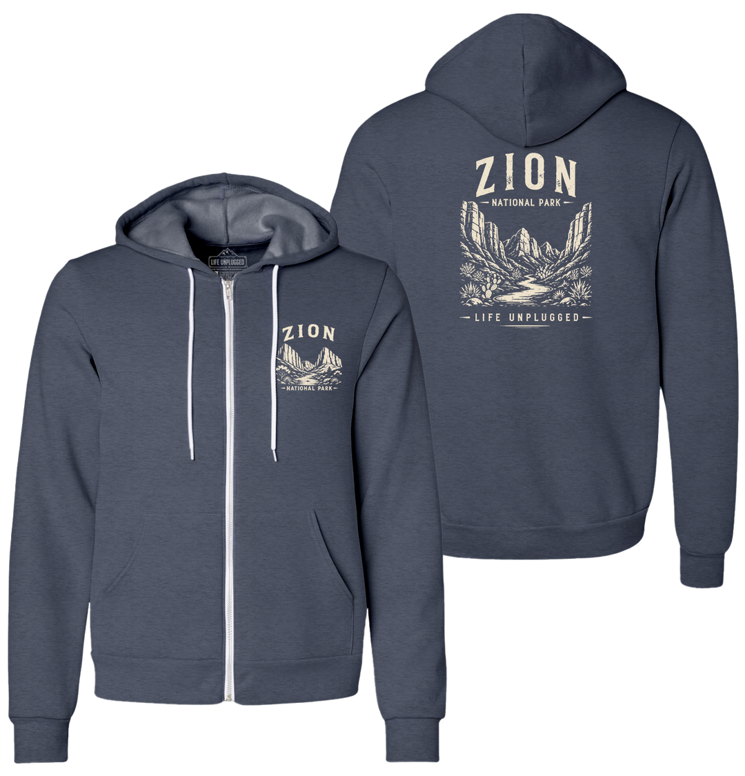 ZION NATIONAL PARK Supersoft Midweight Zip Up Hoodie