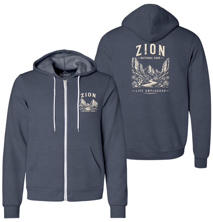 ZION NATIONAL PARK Supersoft Midweight Zip Up Hoodie