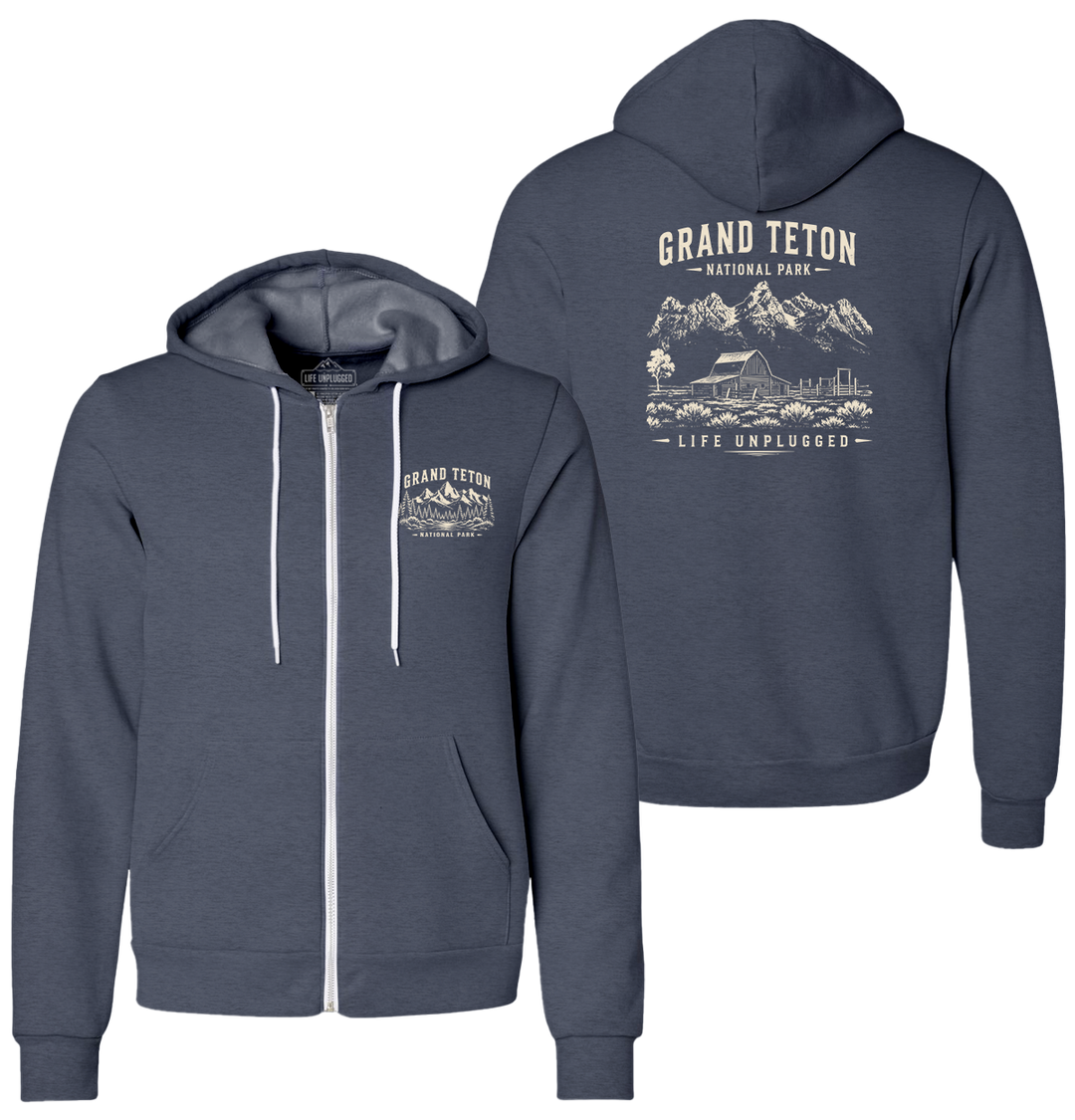 GRAND TETON NATIONAL PARK Supersoft Midweight Zip Up Hoodie