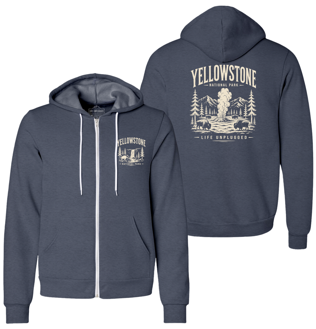 YELLOWSTONE NATIONAL PARK Supersoft Midweight Zip Up Hoodie